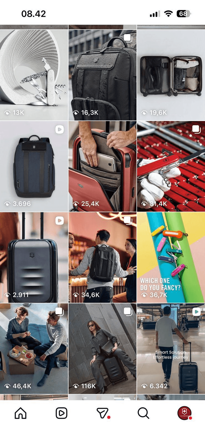 Victorinox — 11.5% follower growth with on-brand social care